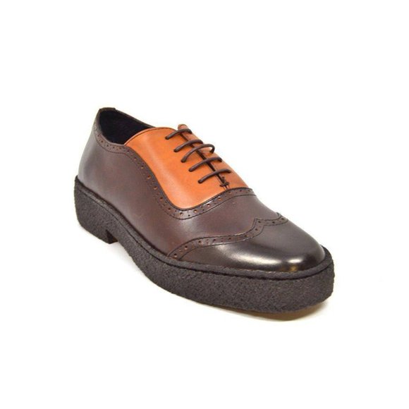 British Walkers Men's Wingtips Brown Rust Leather Low Cut